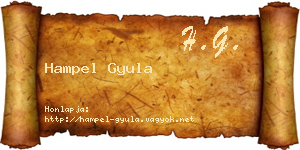 Hampel Gyula névjegykártya